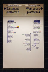 London underground platform destination sign
