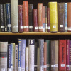 library books on shelves